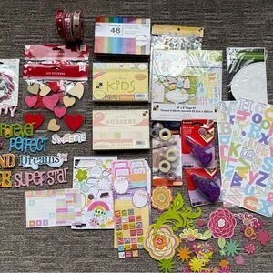 Huge Scrapbook Lot – Cardstock, Stickers, Embellishments & More!